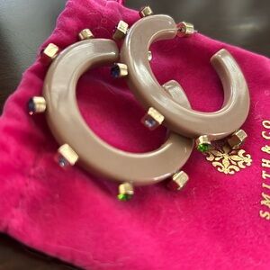 Smith & Co. City Girl Jewel Hoop - Khaki/Multi.